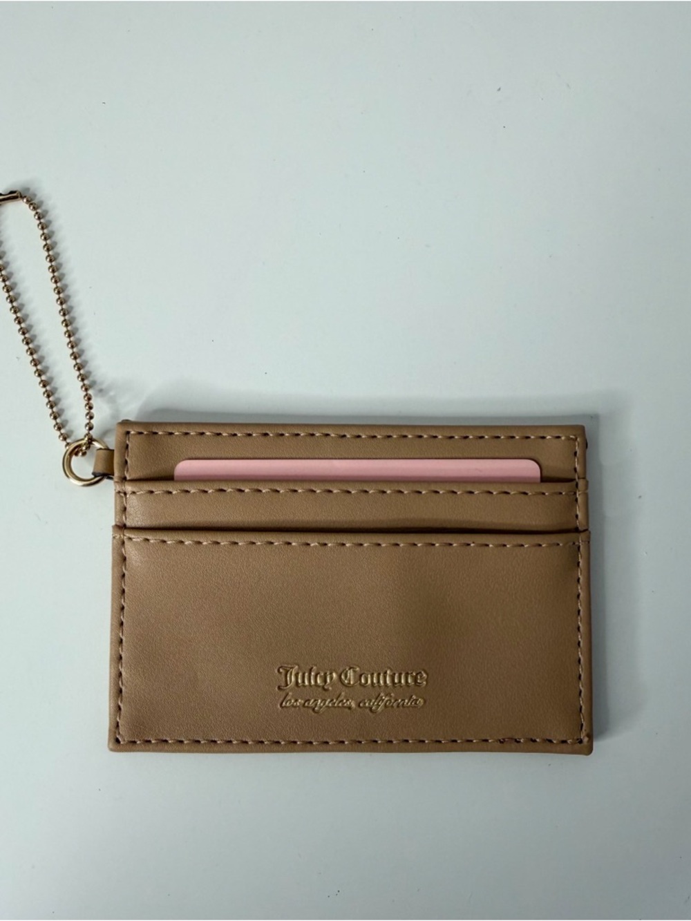 Juicy Couture Tan Cardholder with Chain.